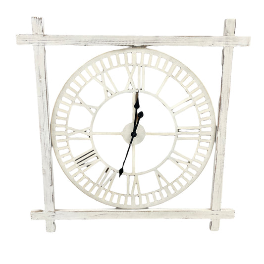 Rustic Square Frame Clock