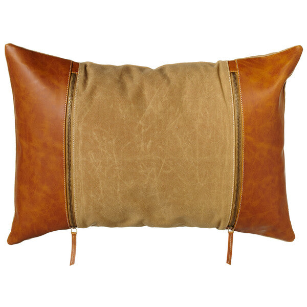 Leather & Canvas Pillow