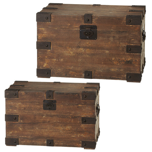 Distressed Brown Rectangle Trunk