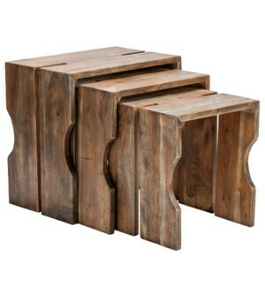 Dark Wood Nesting Table Set