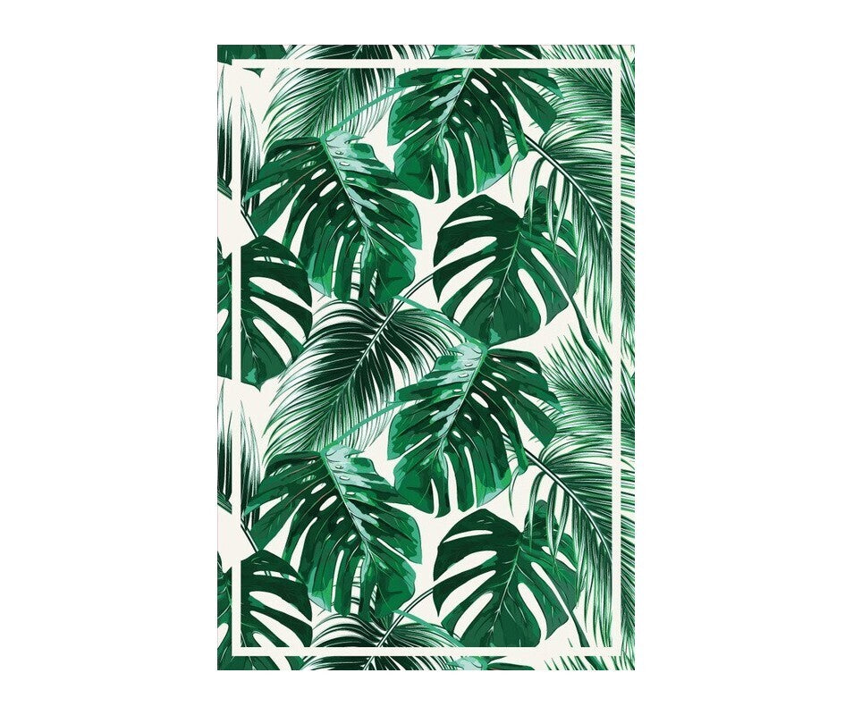 Tropical Leaf Vinyl Floor Mat
