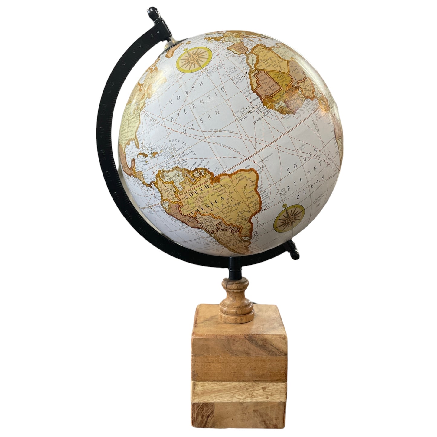 World Globe Wood Stand