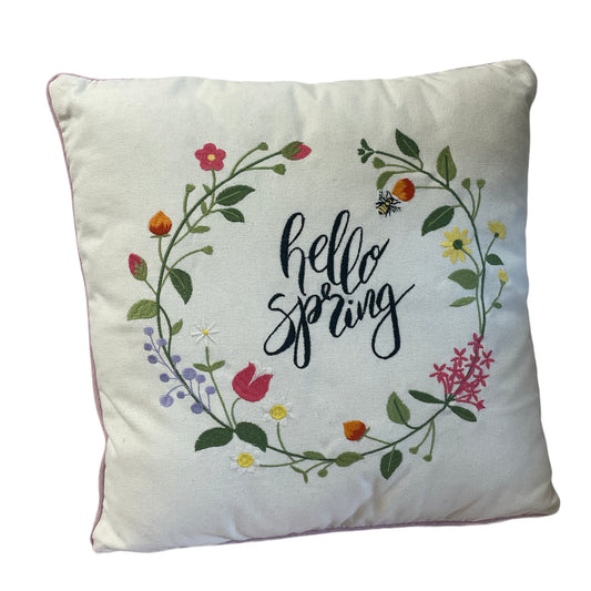 Hello Spring Floral Pillow