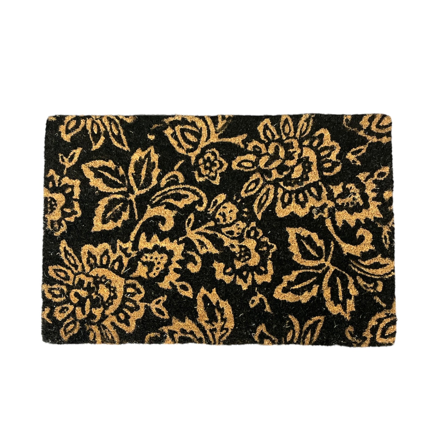 Black Flower Doormat