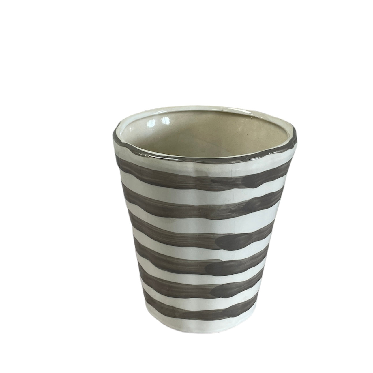 Grey Striped Pot