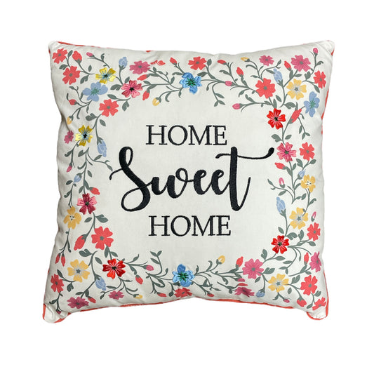 Home Sweet Home Floral Pillow