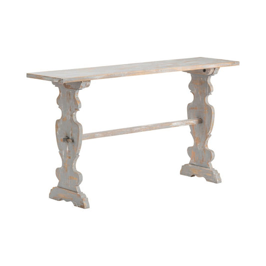 Blue Carved Leg Console Table