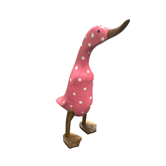Large Pink Polka Dot Duck