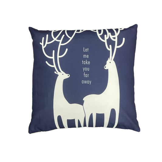 Navy Deer Pillow