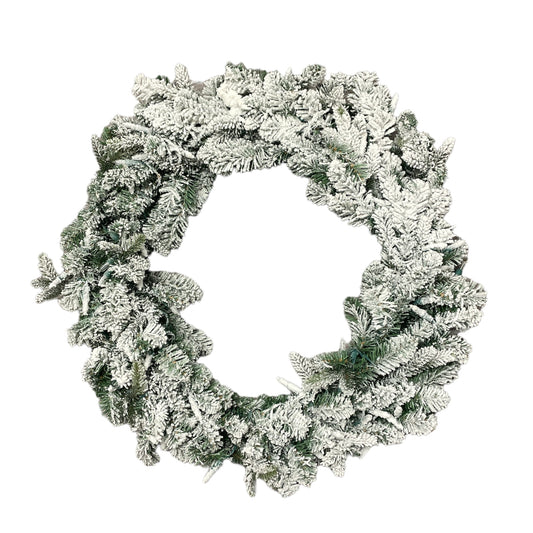 Snow Covered Light Up Wreath