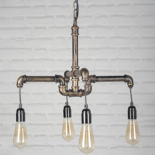 Metal Water Pipes Ceiling Lamp